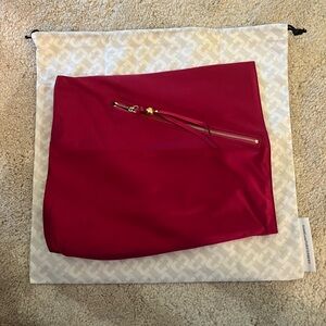 Diane Von Furstenberg satin fold over clutch - pink with gold hardware
